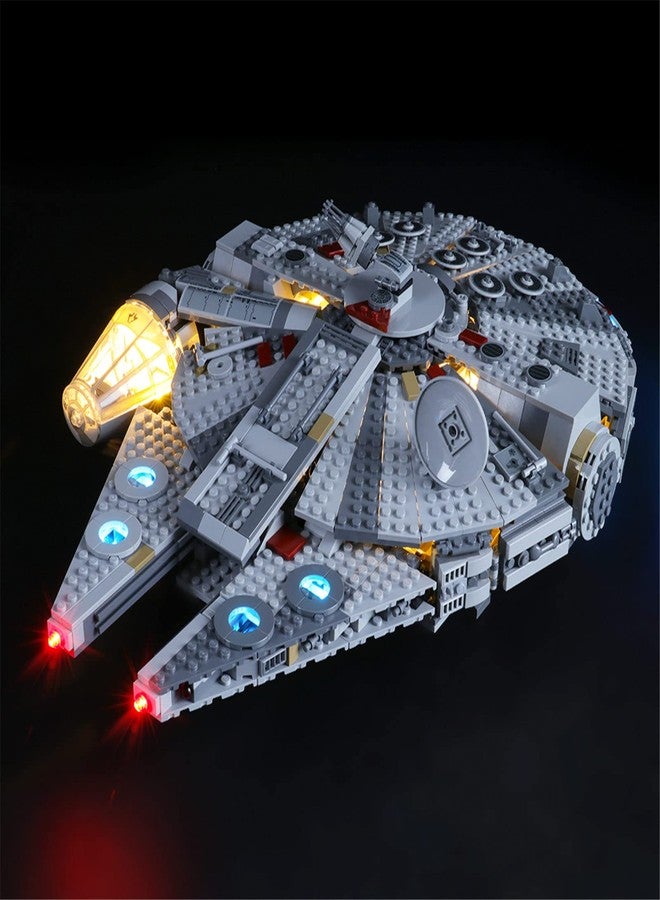 YEABRICKS مصباح LED من YABRICKS لنموذج مكعبات بناء سفينة الألفية من سلسلة حرب النجوم من ليغو - 75257 (مجموعة ليغو غير متضمنة) - Image 1